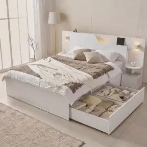 그란데 호텔형 LED 벙커 빅서랍 수납침대 프레임 SS 슈퍼싱글)+협탁2EA