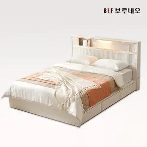 앳홈 크레마 템바보드 서랍수납 침대 프레임 Q K 패널 매트 미포함)