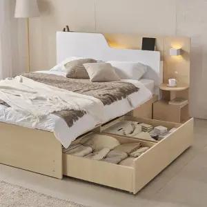 그란데 호텔형 LED 벙커 빅서랍 수납침대 프레임 Q 퀸)+협탁1EA