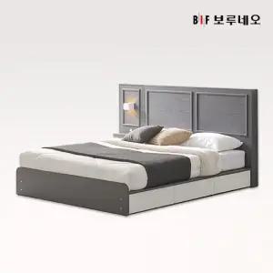 앳홈 브람스 호텔형 서랍수납 침대+독립 7존 블랙매트리스 K 패널 미포함)