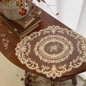 레이스 테이블 러너 플라워 자수 식탁보 DD-11623