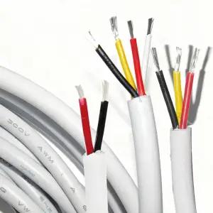 접지선 화이트 2코어 와이어 28 26 24 20 18 16 14 22AWG 피복 케이블 PVC 주석 구리 3 4코어 전선 스피커