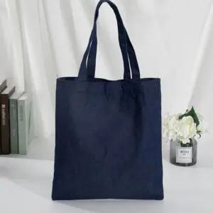 깔끔한 디자인 진청 색상 간편 외출 데님 에코백 kbo7+3ocS