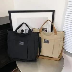 남녀공용 포켓 탄탄한 캔버스 백 에코백 텀블러 보조가방 크로스백