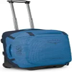 오스프리 트랜스포터 40L 바퀴 여행용 더플백 - 남녀용 롤링 캐리어의 가벼운 휴대용 블루