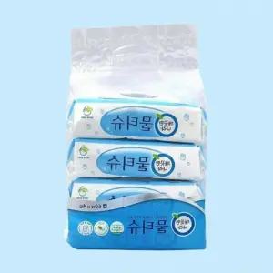 페퍼민트 물티슈 캡형 60매 4팩 비건 저자극 대용량 수분 시트