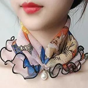 여자 엄마 간절기 쁘띠 프린트 스카프 50대 어머님 WFFNJA2