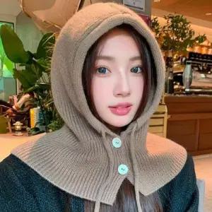 포근포근 겨울필수 니트 후드모자 넥워머 바라클라바 WFFR1H4