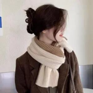 겨울 패션센스 배색 투톤 고리 쁘띠아이템 숏목도리 WFFR1H2