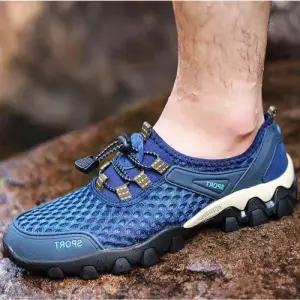 남성 메쉬소재 고무밑창 여름 가을 편한 슬립온 신발 WFFPQZ1