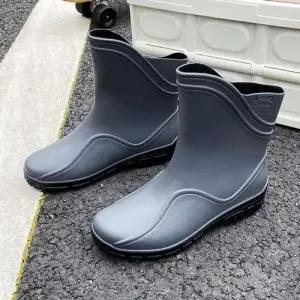 베이직 남자 데일리 라인 미들 장화 레인부츠 WFFPMUA