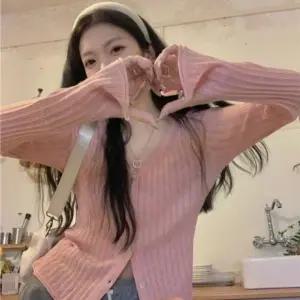 패션스타일 심플 가디건 시스루 여름 브이