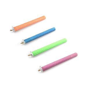 1Pc 랜덤 컬러 버드 퍼치 스탠드 장난감 나무 앵무새 갈기 발톱 스틱 샌딩 표면 케이지 잉꼬 핀치 새장 액세서리,