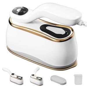 MiTdir 휴대용 의류 찜기 175x80mm 세라믹 유약 패널 다리미 LCD 220ml 물탱크 1200W&15s 고속 난방 모든 원단의 의류용 4단 가정 여행용 드라이&습식