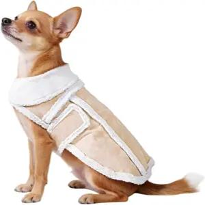 남산 겨울용 소형견 코트 목줄 구멍이 있는 플리스 도그 재킷 소형 품종 소형견을 위한 따뜻한 조절 가능한