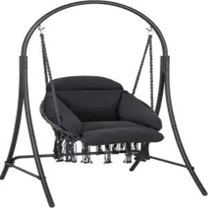 스탠드가 포함된 ANOW 걸이식 스윙 의자 스탠드 및 탈착식 패딩 쿠션이 있는 헤비 듀티 해먹 최대