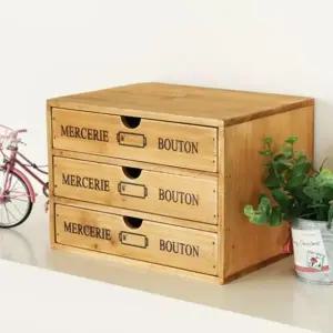 다용도 3단 서랍장 빈티지 소품 수납장 카페 우드박스