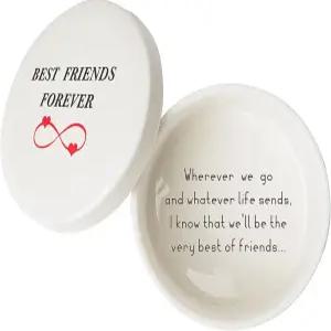 친구를 위한 세라믹 링 접시 주얼리 트레이 베스티 자매 여성 친구 크리스마스 선물 우정 생일 절친을