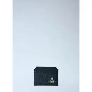 텍스처 로고 플라크 가죽 카드 지갑 5403000BU S000B N401