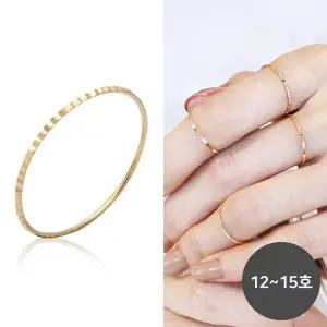[골드스마일]14K GOLD 각 컷팅 금 실 반지 (12~15호) 포인트반지 레이어드반지