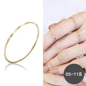 [골드스마일]14K GOLD 삼각 컷팅 금 실 반지 (05~11호) 포인트반지 레이어드반지