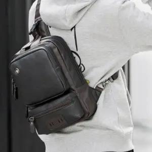 남성용 가죽 크로스백 데일리 오피스 스타일 스퀘어 숄더백 슬링 가방