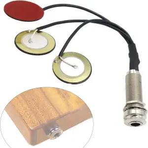 Cheerock 1pcs 피에조 픽업 변환기 3in1 마이크 접촉 음향 프리앰프 칼림바 엄지 피아노 및 기타 소형