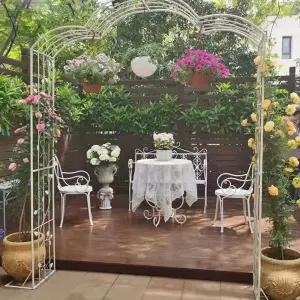 아치형 철제 대문 전원주택 넝쿨지지대 장미 화단