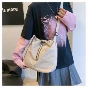 [패션] 복조리 스트링 바스락 크로스 숄더백 3컬러 경량 캐주얼 데일리 가방 학생용