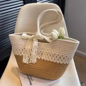 [패션] 투톤 로프 소재 비치 숄더 크로스백 여름가방