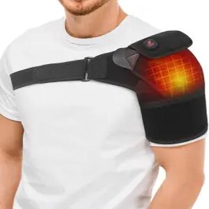 텔레페페 무선 어깨 온열 패드 회전근개 고정용 보조기 3가지 열 수준 3000mAh 충전식 배터리 남성 여성용