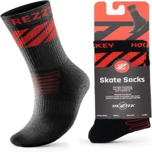 그립 밑창과 레이스 방지 보호 기능이 있는 레즈텍 하키 스케이트 양말 성인 및 청소년 플레이어에게