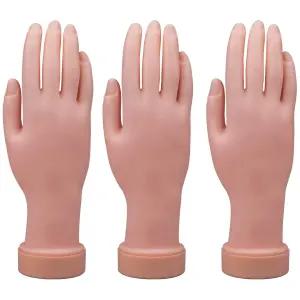 헤듀메 3팩 연습 핸드 네일 트레이닝 연습용 가짜 아트 트레이닝용 유연한 이동식 매니큐어 도구