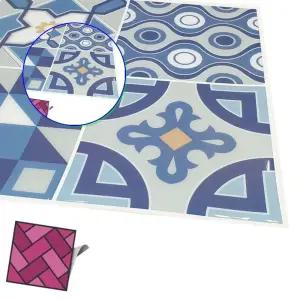 쌍문상회 타일스티커 717 파랑4분할 디자인 DIY