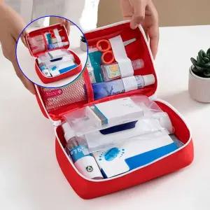 쌍문상회 응급처치 비상용 약상자 파우치 생활용품 화장품 수납 캠핑 야영 상비약 구급가방 학원 차박 글램핑 어린이집 유치원 학교