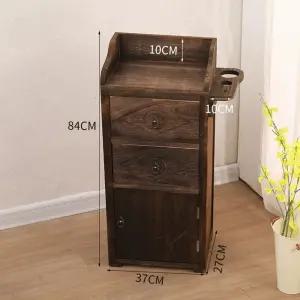 미용 원목 츄레이 롯드장 나무 웨건 보관함 시술 엔틱