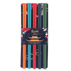 젓가락 세트 BOENLU 5인치 실리콘 스테인리스 스틸 젓가락 세트 식기세척기 안전 슬립 재사용 가능 5가지 색상