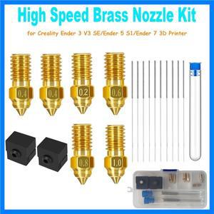 Creality Ender 3 V3 SE 노즐 키트 Ender 5 S1/Ender 7용 실리콘 커버가 있는 고온 저항 압출기 노즐