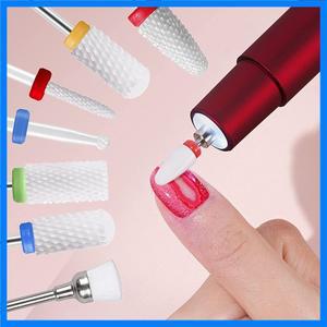 매니큐어 제거 용 세라믹 밀링 커터, 젤 바니시 카바이드 다이아몬드 네일 드릴 비트 키트, 7 개