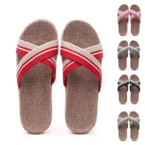 크로스 왕골 공용 슬리퍼 남성 여성 캐주얼 데일리 YFD6+8Fhj