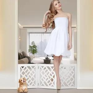 소형견을 위한 컷아웃 디자인 16인치 짧은 개문 접이식 강아지문 실내 - 출입문 계단 복도를 독립형 경량