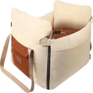 소형견을 위한 반려견 카시트 측면 손잡이와 큰 포켓이 있는 방수 강아지 클립온 안전 목줄 및 PP 면 충전