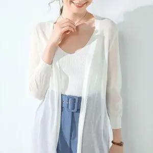 여성 시스루 얇은 미디 가디건 루즈핏 니트 여름 아우터 7색
