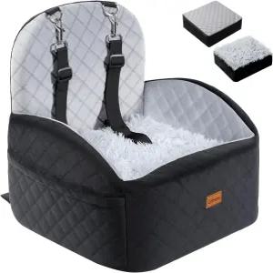 최대 40파운드의 소형/소형견을 위한 길고 짧은 플러시 시트 쿠션이 있는 기마스 리버서블 도그 카시트