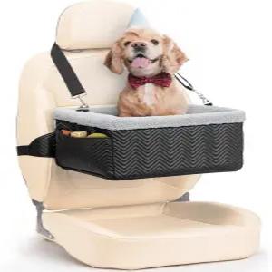 20파운드 미만의 소형견을 위한 노볼라브 가죽 반려견 카시트 금속 프레임 구조의 부스터 시트 소형