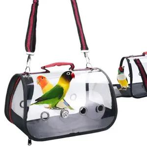 앵무새 투명 이동장 휴대용 이동가방 새장 외출 소형 애완조 케이지