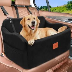 중대형견을 위한 인디버드 반려견 카시트 55파운드 미만 또는 소형견 2마리를 메모리 폼 펫 부스터 시트