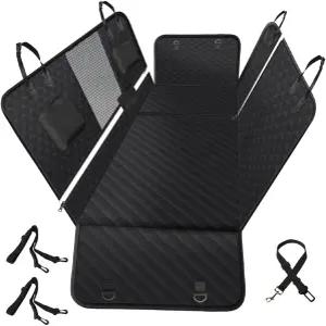 뒷좌석용 6 in 1 카시트 커버 60/40 분할 메쉬 창으로 100 방수 스크래치 방지 미끄럼 개 해먹 스탠다드