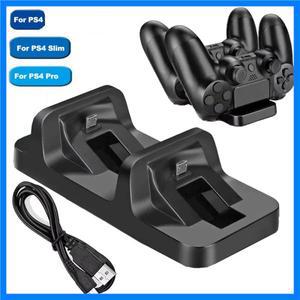 PS4 컨트롤러용 USB 듀얼 충전 도크 게임 스탠드 홀더 소니 플레이스테이션 4 무선