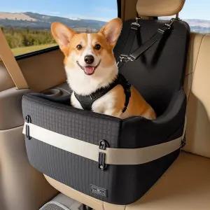 최대 35파운드의 소형/소형견을 위한 PETSFIT 반려견 부스터 카시트 ？ 특허받은 안전 시스템 6인치 메모리